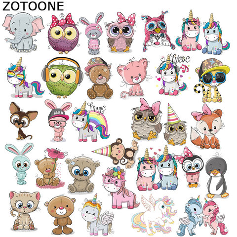 ZOTOONE DIY Thermo Stickers Iron on Transfers Patches for Clothing Cute Animal Owl Heart Transfers Patch for Children's Clothes ► Photo 1/6