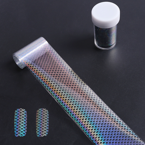Fish Scale Laser Nail Art Transfer Sticker Holographic Lace Starry Nail Foil 4*100cm  Manicure  For Nail Art Decoratio ► Photo 1/6