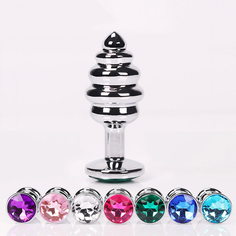 1PC New Metal Anal Plug Multicolor Butt Plugs Toys Sex Toys for Women Stainless Steel Sex Products Spiral Anal Beads ► Photo 1/6