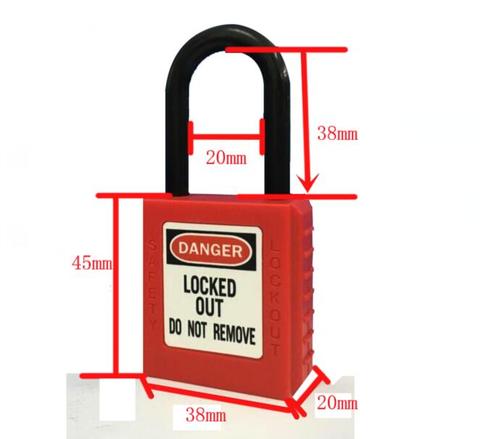 Free delivery, 240pcs/lot ABS security padlock Plastic Shackle safety padlock ,Nylon non conductive safety padlock ► Photo 1/1