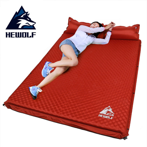 Hewolf 5cm Thick Double Person High Quality Inflatable Cushion Inflatable Bed Outdoor Camping Mat Air Mattress ► Photo 1/5