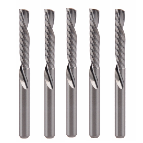 5pc 3.175X17mm Down Cut Cutters,Left-handed 1 Flute End Mill Carbide Cutting Tools Bits on Clean Machining Acrylic/Woodworking ► Photo 1/2