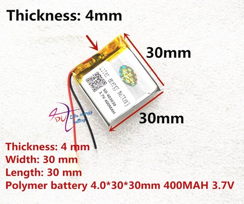 best battery brand 3.7V lithium polymer battery 403030 MP3 043030 400mAH wireless telephone sound card ► Photo 1/4