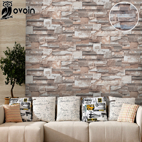 Vinyl 3D Stone Wall Paper Roll Brick Wall Wallpaper for Living Room,  Dinning Room,Tv Background - Price history & Review, AliExpress Seller -  ovoin Official Store