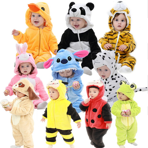 Buy Online Baby Rompers Bee Girls Clothes New Born Baby Cartoon Pajamas Warm Winter Animal Pajamas Roupas De Bebe Recem Nascido Alitools