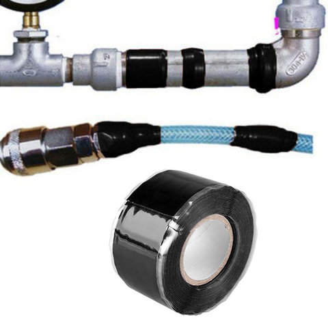 Useful Tools Waterproof Silicone Performance Repair Tape Bonding Rescue Self Fusing Hose Black Garden Water Pipe Connector ► Photo 1/6