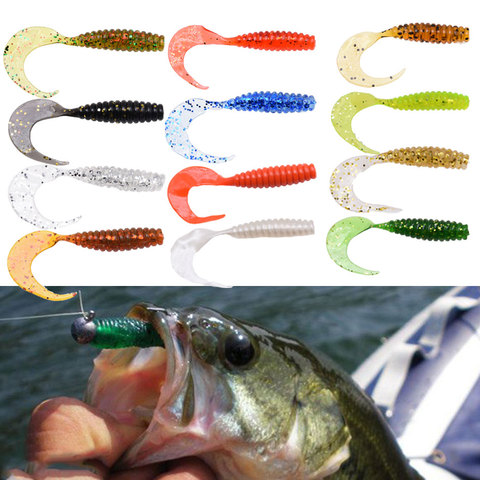 6cm 100pcs wholesale Fishing lures sea fishing tackle protein soft lure jerk bait worm fish jig wobblers rubber lure free post ► Photo 1/6