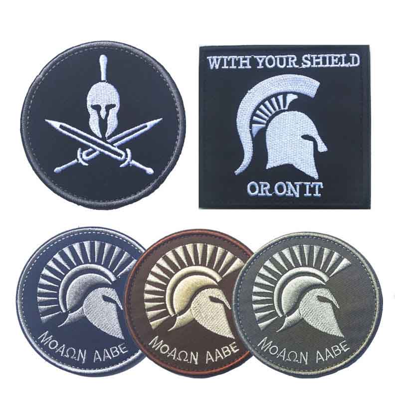 3D PVC Spartan Helmet Military Tactical Morale Army Hook Patch Badge