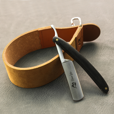 River lake Barber Leather Strop Men's Stright Razor Shaving Knife Sharpening Strop Belt 19.7
