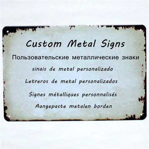 Custom Metal Signs Plaques Customize Personalise 20x30 CM / 15x30 CM Dropshipping ► Photo 1/6