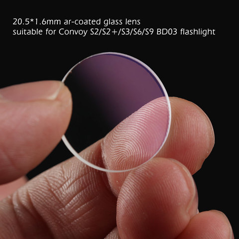 20.5*1.6mm ar-coated glass lens ,suitable for Convoy S2/S2+/S3/S6/S9 BD03 flashlight ► Photo 1/2