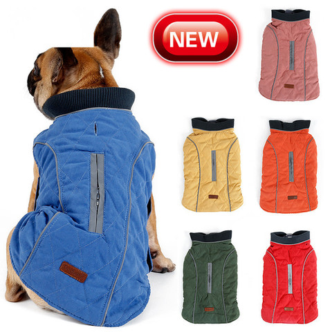 High Quality Dog clothes Quilted Dog Coat Pet Warm Jacket Vest New Big Dog Retro Cozy Thick Vest Clothing 6 Colors ► Photo 1/6