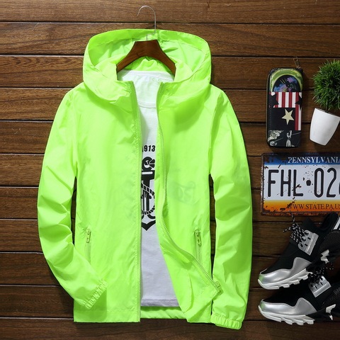 Sport Outdoor Cycling Thin Coat Jackets Man Casual Loose Men's Windbreakers Jacket Male's Candy-Colored Outwear Tops ► Photo 1/5