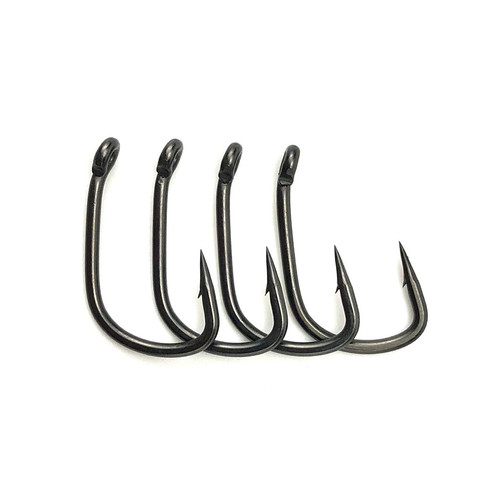 20pcs Carp fishing teflon coating barbed eyed hooks made in japan high carbon steel matte black size 6 8 ► Photo 1/6
