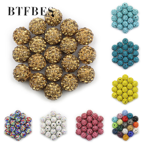 100pcs 10mm Rhinestone Clay Beads Clay Pave Disco Ball Clay Beads for  Jewelry Making - Mixed Color