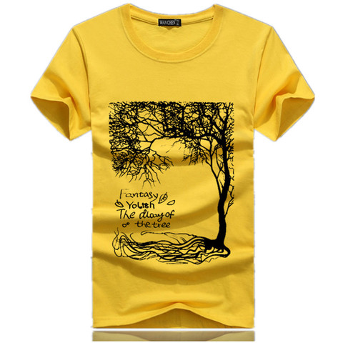 Men's T-Shirts 2022 New Summer Brand O-Neck short sleeve T-shirt men fashion Tree print cartoon cotton Tee shirt men size S-5XL ► Photo 1/6