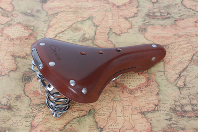 GYES vintage bicycle leather saddle road bike  Dead fly bikes City bike saddle Spring saddle ► Photo 1/5