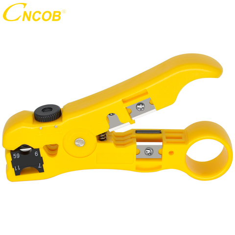 CNCOB  Automatic Cable Wire Stripper Electric Stripping Tools for UTP/STP RG59 RG6 RG7 RG11 Multi-functional Cutter Str ► Photo 1/1