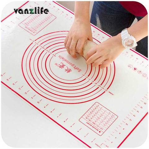 vanzlife platinum silicone mat dough chopping board with scale large non-slip silicone mat kitchen bakeware mat 40*60cm ► Photo 1/6