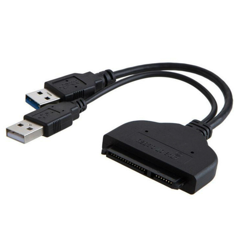 USB 3.0 or USB2.0 to SATA 22Pin Adapter Cable for 2.5 / 3.5 inch HDD External Power Hard Disk Drive Converter ► Photo 1/3