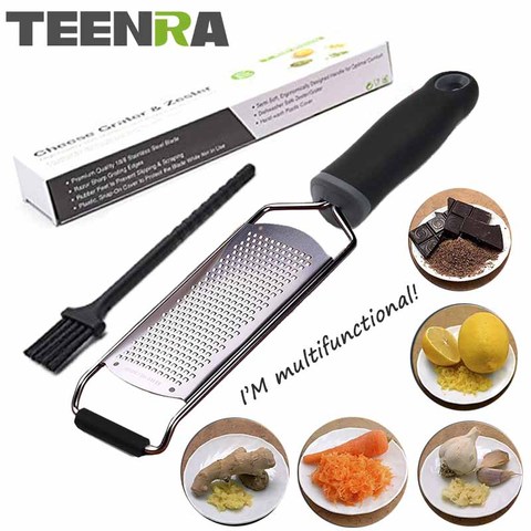 TEENRA Stainless Steel Cheese Zester Chocolate Lemon Ginger Potato Grater Manual Cheese Grater Slicer With Protective Cover ► Photo 1/6