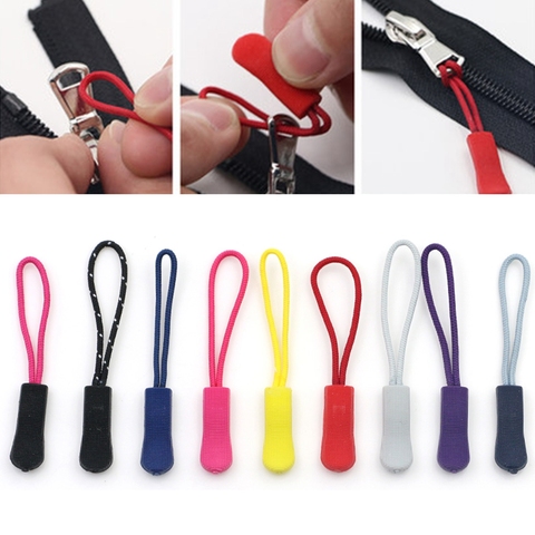 10Pcs Zip Cord Tab Replacement Clip Zipper Pull Puller End Fit Rope Tag Fixer Broken Buckle Travel Bag Suitcase Tent Backpack ► Photo 1/6