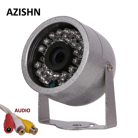 AZISHN CMOS 700TVL With Audio surveillance 30 LED  night vision Security Outdoor Color metal shell Waterproof CCTV Camera ► Photo 1/6