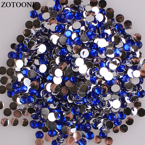 ZOTOONE Flatback Non Hotfix Royal Blue Resin Rhinestone Nail Art Decorations Crystals For Crafts Glue On Rhinestones For Phone E ► Photo 1/1