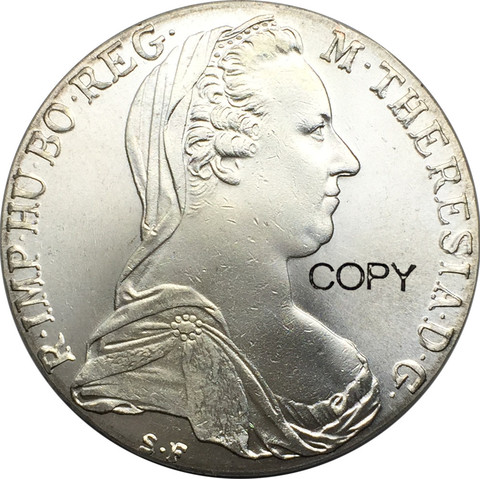 Austria Habsburg 1780 SF 1 Thaler Maria Theresia Brass Plated Silver Copy Coin High Quality ► Photo 1/5