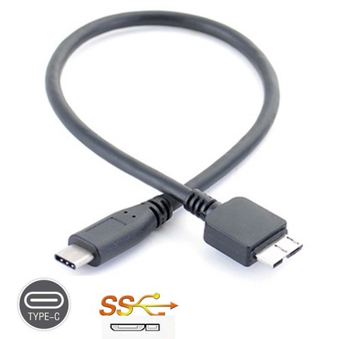 30cm USB 3.1 Type C to Mircro B HDD Data Cable USB-C USB Type-C to Micro USB 3.0 High Speed Data Transfer Charging Cable Cord ► Photo 1/1