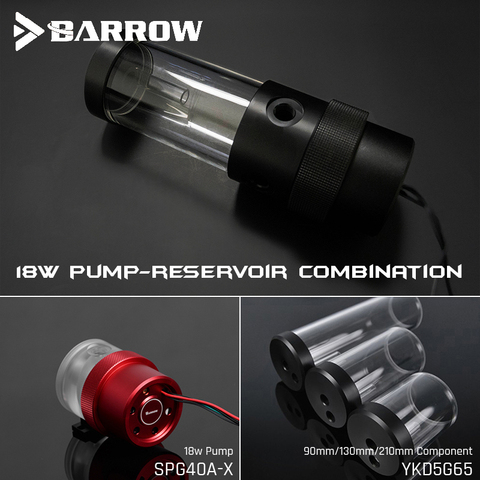 Barrow SPG40A-X, 18W PWM Combination Pumps, Wite Reservoirs, Pump-Reservoir Combination, 90/130/210mm Reservoir Component ► Photo 1/6