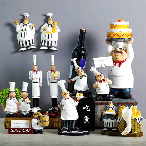 Creative Resin Chef Figurines Bakery Decoration Home Decoration Accessories Living Room Decoration Wine Rack Bakery Ornaments ► Photo 1/5