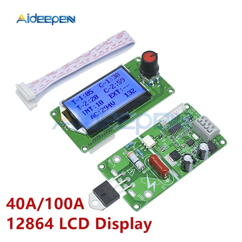 40A 100A 12864 LCD Display Digital Double Pulse Encoder Spot Welder Welding Machine Transformer Controller Board Time Control ► Photo 1/6