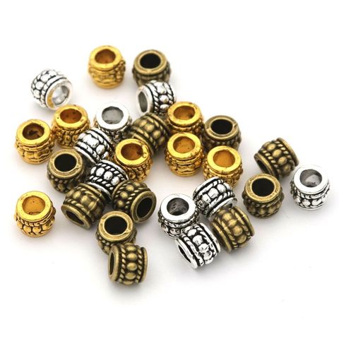 50pcs Big Hole Antique Gold Color Bronze Tube Metal Loose Spacer Beads For Jewelry Finding DIY Necklace Bracelet Accessories ► Photo 1/6