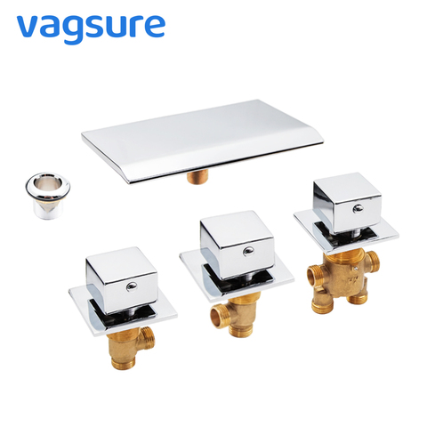 Square Bathtub Tap Brass Switch Control Valve For Bathtub Faucet Shower Mixer Faucet Tap For Baths Cascade Waterfall Diverter ► Photo 1/6