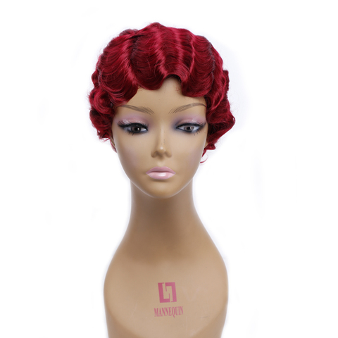 Amir Red Short Curly Wigs for African American Women Brown Black Finger Waves Wig Synthetic Blonde Hair Wig Cosplay ► Photo 1/6