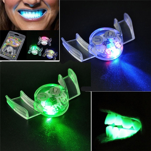 Creative Desigh Flashing LED Light Up Mouth Braces Piece Glow Teeth For Halloween Party Rave For Children Adults Drop Shipping ► Photo 1/6