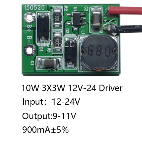 10pcs 12V 24V 10W LED Driver for 3x3W 9-12V 900mA high Power 10w led chip transformer for spot light/flood light, freeshipping ► Photo 1/6