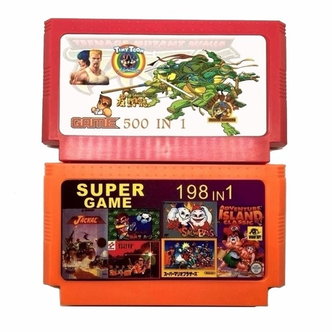 Hot Sale 2 piece Game Collection (500 in 1 + 198 in 1) 60 Pins Game Cartridge For 8 Bit Game Console with Nija Contra DK etc. ► Photo 1/1