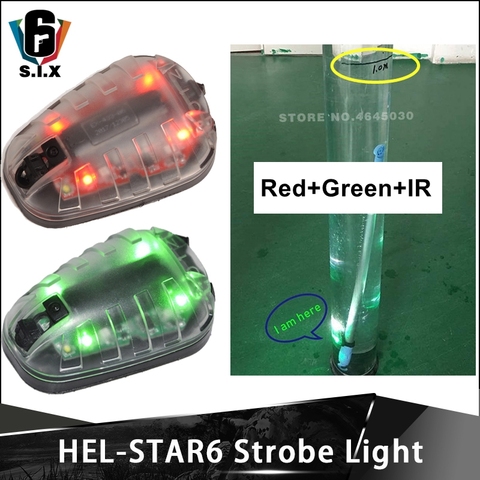 Element Airsoft Helmet Flashlight HEL STAR 6 Gen II Signal Green Red IR Strobe Light Military Helmet Light Survival lamp ► Photo 1/6