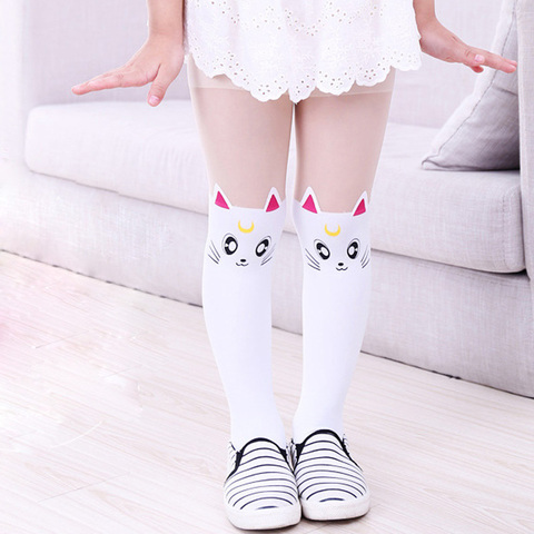 2 to 12 Year 13 Styles Pantyhose Mock Stockings Tights Patchwork Cat Stockings Girls Pantyhose Over Knee Stockings Kids Tights ► Photo 1/6