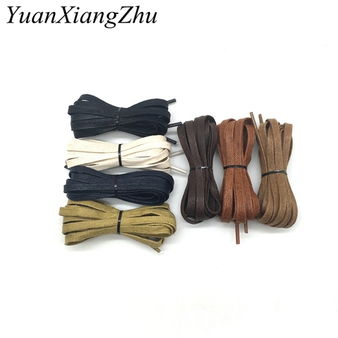 1 Pair Brand Wax Waterproof Shoelace Cotton Cord Flat Shape Shoelaces High Top Casual Leather Boot Shoe Laces Fashion P-3 ► Photo 1/6