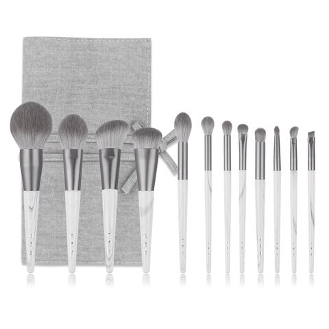 Makeup Brushes 12Pcs Set Marble Grey Fashion Soft Powder Highlighter Make up Brush Professional Eyeshadow Brush Kit with Bag ► Photo 1/1