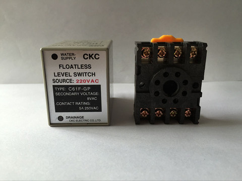 C61F-GP 220VAC floatless level switch / relay with socket / base C61F - GP water level controller / pump automatic switch ► Photo 1/2