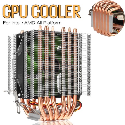 LGA2011 X79 X99 3 Pin Dual Tower CPU Cooler Fan 6 Heatpipe Cooling Fans Radiator Heatsink Fan For Intel 1150/1151/1155 For AMD ► Photo 1/6