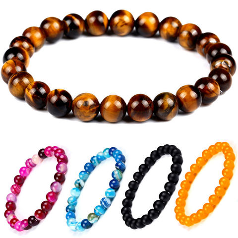 2022 Hot Sale Obsidian Tiger Eye Stone Lava Stone Bead Powder Crystal Handle Lava Natural Stone Women Bracelet for Men Jewelry ► Photo 1/6