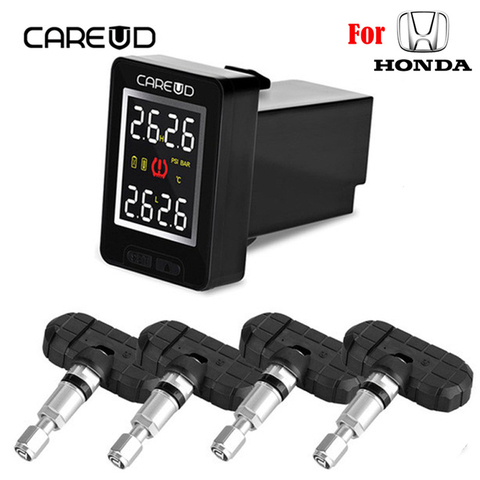 For Honda CAREUD U912 Car electronics Wireless TPMS Tire Pressure Monitoring System Built-in Sensor LCD Display Embedded Monitor ► Photo 1/5