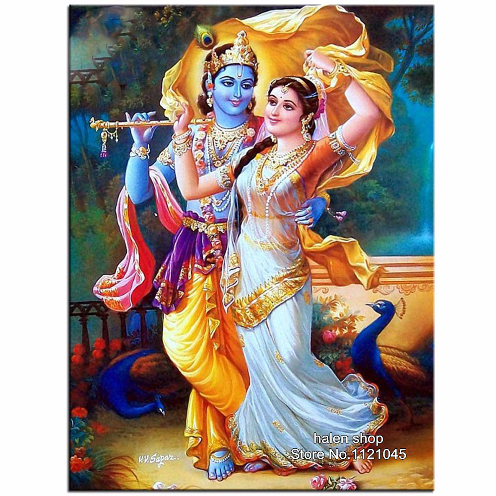 DIY diamond Painting Cross Stitch Radha Krishna 3D Diamond ...