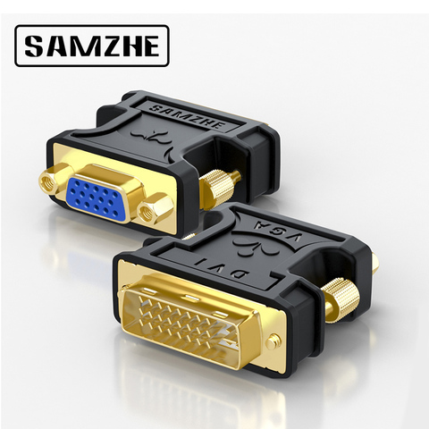 SAMZHE 24+5 DVI-I Male to VGA Female Adapter Video Converter HDTV LCD Moniator Adapter DVI to VGA ► Photo 1/6