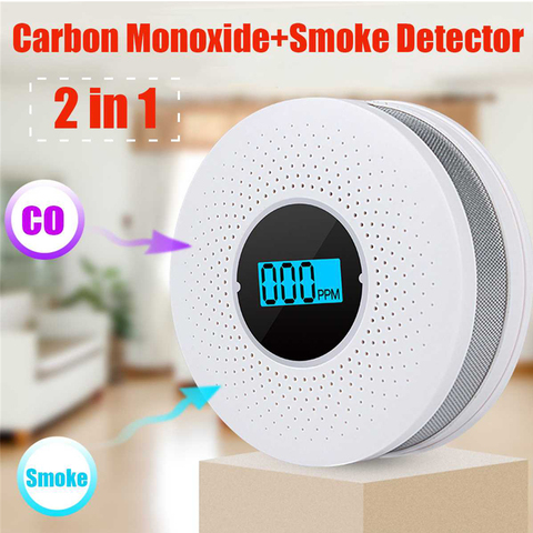 Newest 2 in 1 LED Digital Gas Smoke Alarm Co Carbon Monoxide Detector Voice Warn Sensor Home Security Protection High Sensitive ► Photo 1/6
